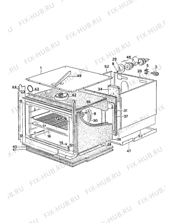 Взрыв-схема плиты (духовки) Electrolux CO1015W1 - Схема узла Internal panels